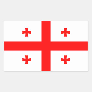Sticker Rectangulaire Géorgie - Drapeau géorgien