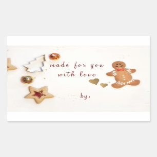 Sticker Rectangulaire Ginger Pread Man Christmas Baking Cadeau Giving