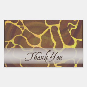 Sticker Rectangulaire Giraffe Merci animal sauvage