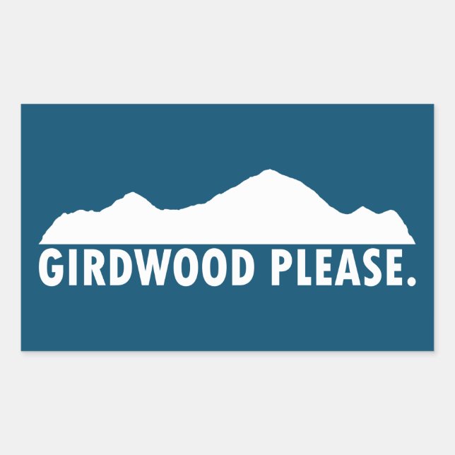 Sticker Rectangulaire Girdwood Alaska S'il vous plaît (Devant)