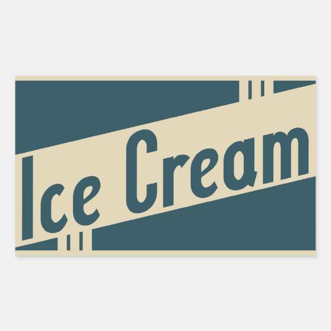 Sticker Rectangulaire glace rétro (Devant)