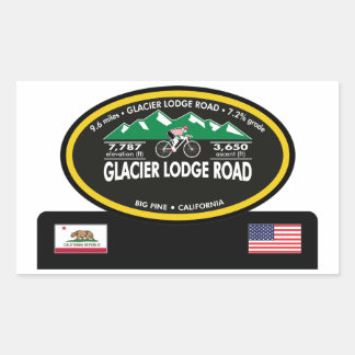 STICKER RECTANGULAIRE GLACIER LODGE ROAD - GRANDE PINE, CA - "TROPHE OVA