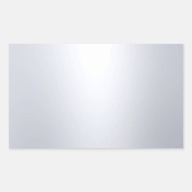 Sticker Rectangulaire Glamor Faux Silver Blank Modèle Moderne Élégant (Devant)