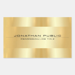 Sticker Rectangulaire Glamour Faux Or Métallo Look Design moderne