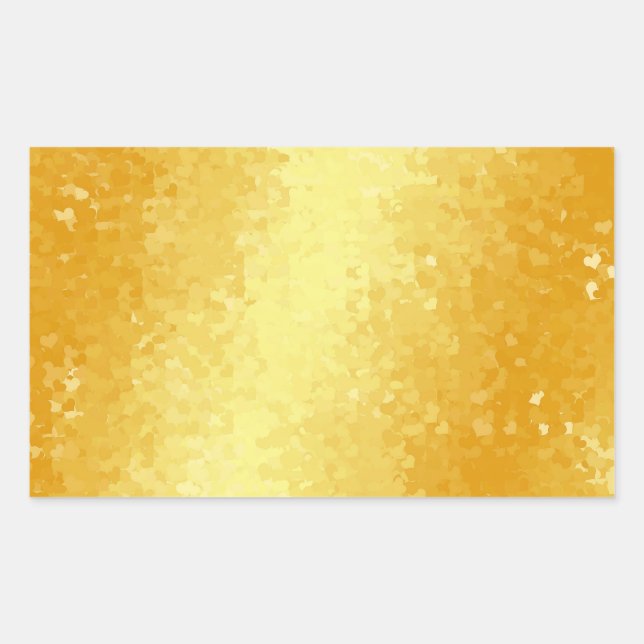 Sticker Rectangulaire Glamour Gold Look Coeurs Blank Modèle (Devant)