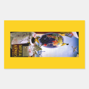 Sticker Rectangulaire Globe d'Imperial Airways
