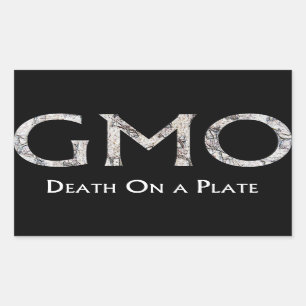 Sticker Rectangulaire GMO - tallrik d'en de på de Döden