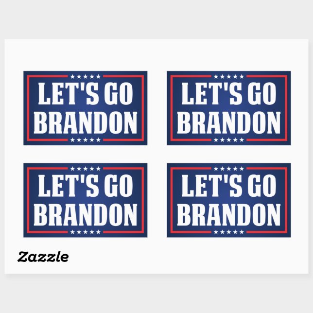 Sticker Rectangulaire Go Brandon drôle anti Biden Pro trump 2024 (Feuille)