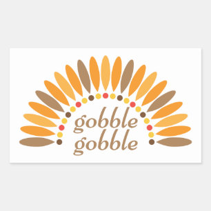 Sticker Rectangulaire Gobble Gobble Thanksgiving