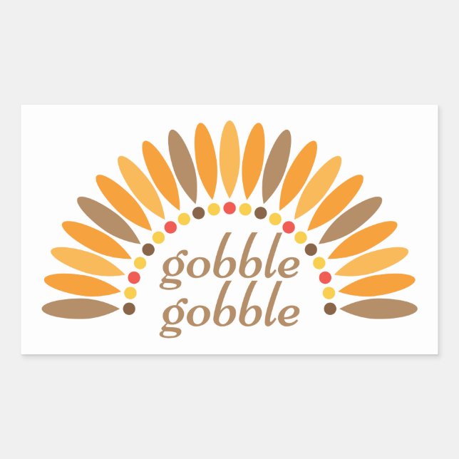 Sticker Rectangulaire Gobble Gobble Thanksgiving (Devant)