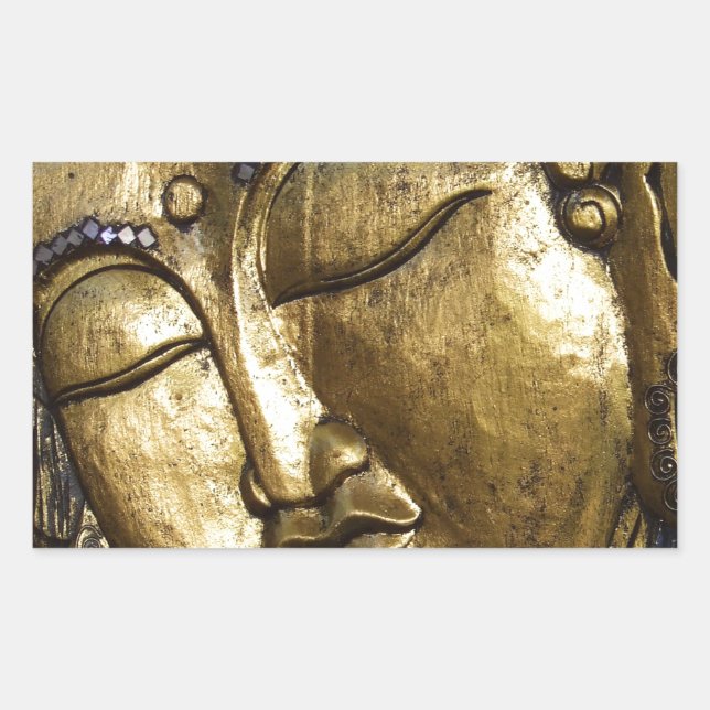 Sticker Rectangulaire Golden Bouddha Blessing Inspirational Love (Devant)