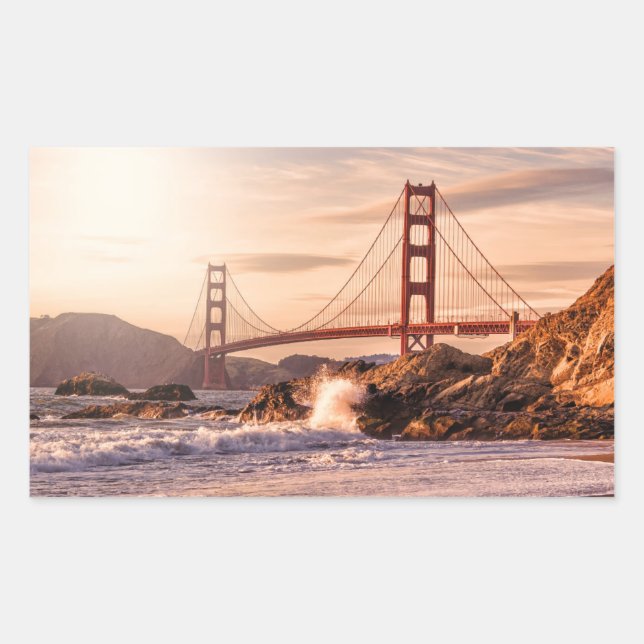 Sticker Rectangulaire Golden Gate Bridge de Baker Beach (Devant)