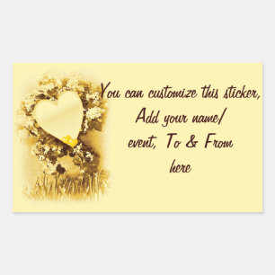 Sticker Rectangulaire Golden Love_