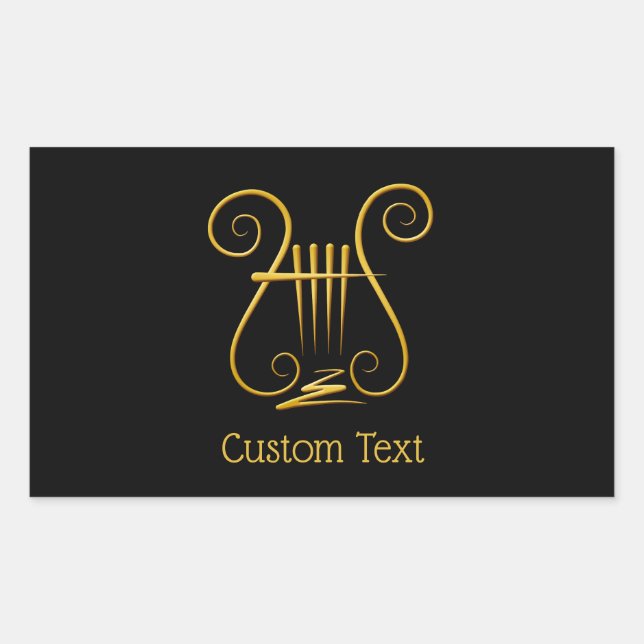 Sticker Rectangulaire Golden lyre (Devant)