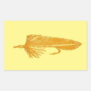 Sticker Rectangulaire Golden Matuka banderole pêche à la mouche attache