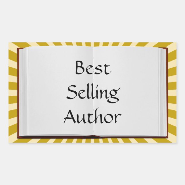 Sticker Rectangulaire Golden Rays Meilleure Vente Auteur Livre Classic R (Devant)