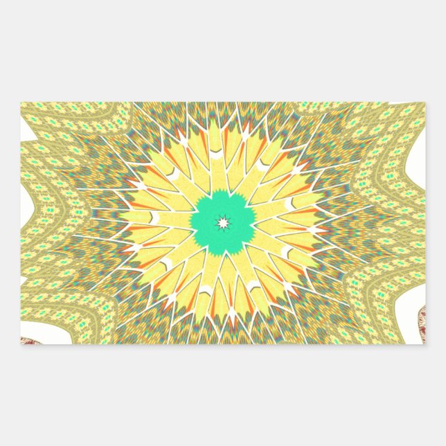 Sticker Rectangulaire Golden Yellow African ethnie tribale motif Art (Devant)