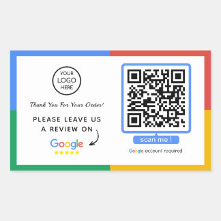 Sticker Rectangulaire Google Review QR Code | Revue de l'entreprise