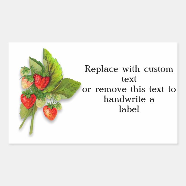 Sticker Rectangulaire Goût d'été, fraises fraîches (Devant)