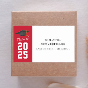Sticker Rectangulaire Graduation 2025 Elégant minimal Grad Party