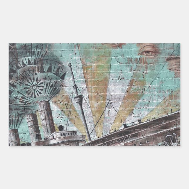 Sticker Rectangulaire Graffiti de bateau (Devant)