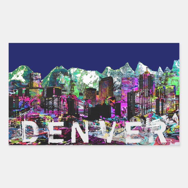 Sticker Rectangulaire Graffiti Denver (Devant)