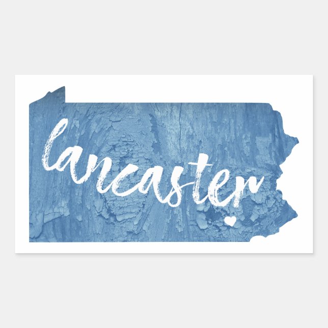 Sticker Rectangulaire Grain de bois Lancaster Pennsylvania (Devant)