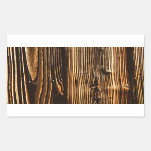 Sticker Rectangulaire Grain en bois foncé riche