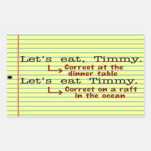 Sticker Rectangulaire Grammaire de la ponctuation amusante