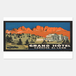 Sticker Rectangulaire Grand Hotel Carezza Al Lago Voyage Bagages