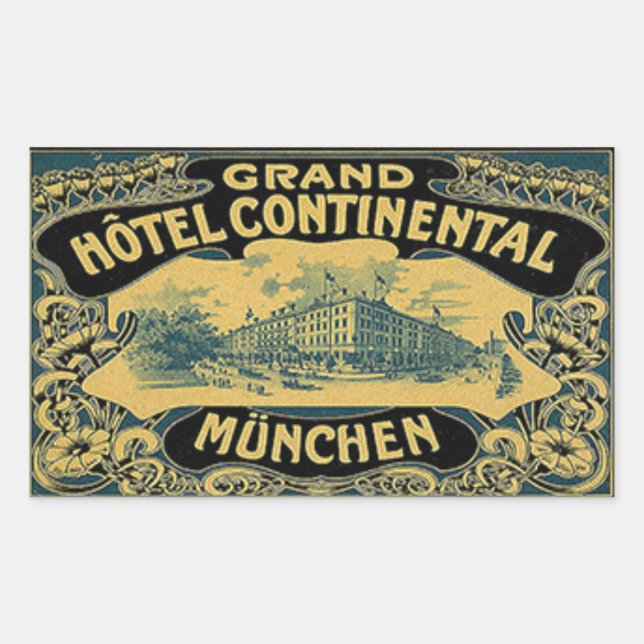 Sticker Rectangulaire Grand Hotel Continental Munchen (Devant)