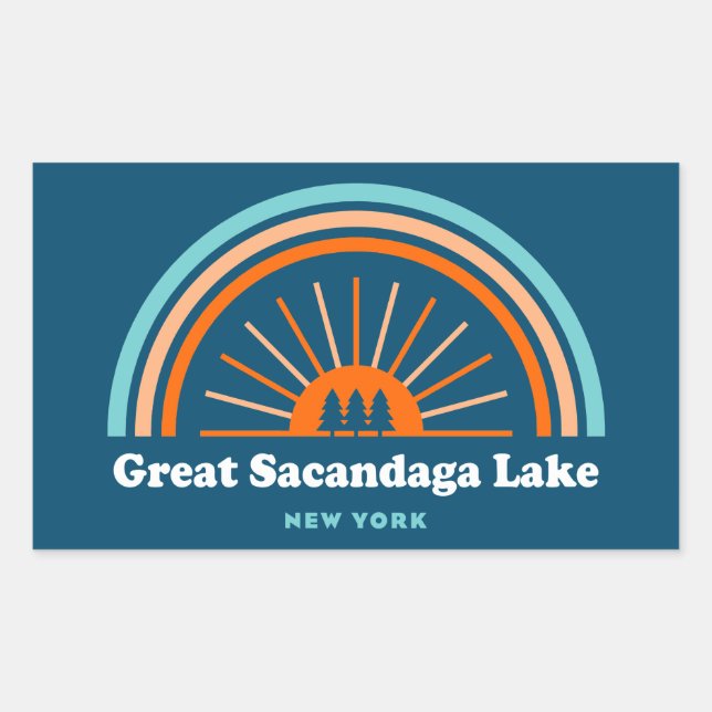 Sticker Rectangulaire Grand Sacandaga Lake New York Rainbow (Devant)