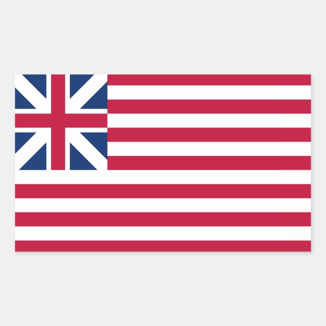 Sticker Rectangulaire Grand Union, 1ère États-Unis Drapeau des colonies (Devant)