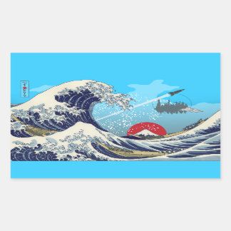 Sticker Rectangulaire Grande vague