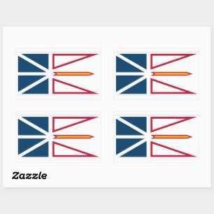 Sticker Rectangulaire Graphique des drapeaux de Terre-Neuve