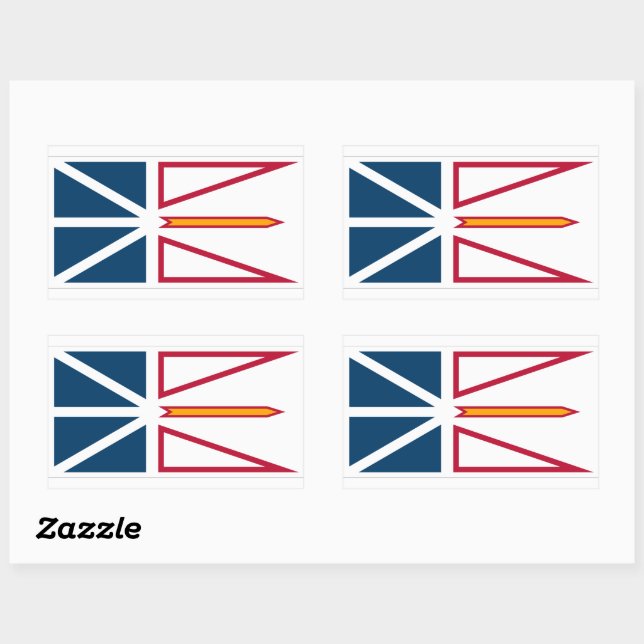 Sticker Rectangulaire Graphique des drapeaux de Terre-Neuve (Feuille)
