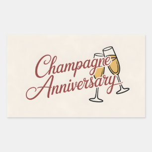 Sticker Rectangulaire Graphisme de script pour célébration d'anniversair