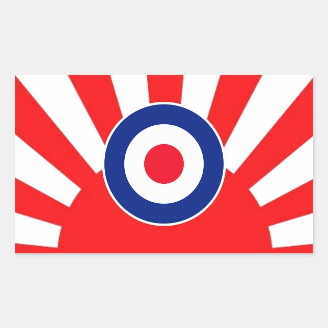Sticker Rectangulaire Gras MOD cible Roundel sur Burst Japan (Devant)