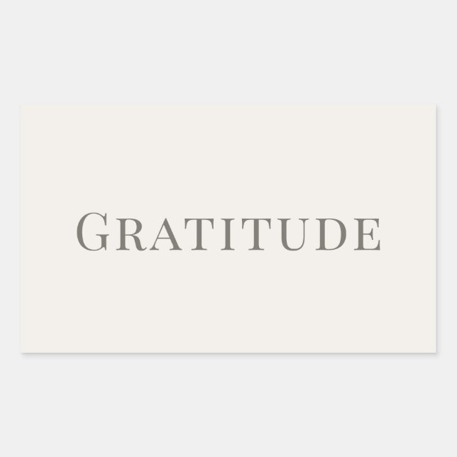 Sticker Rectangulaire Gratitude – Minimal Typography Design (Devant)
