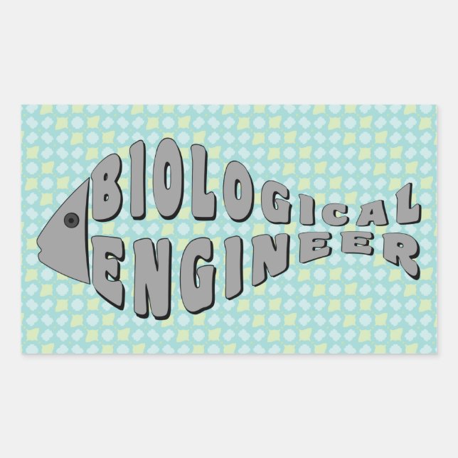 Sticker Rectangulaire Gray Fish, ingénieur biologique (Devant)