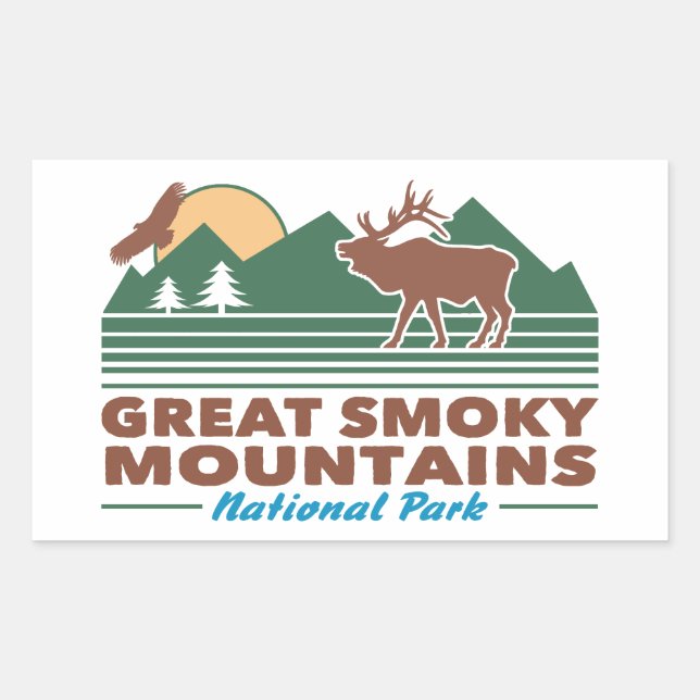 Sticker Rectangulaire Great Smoky Mountains (Devant)
