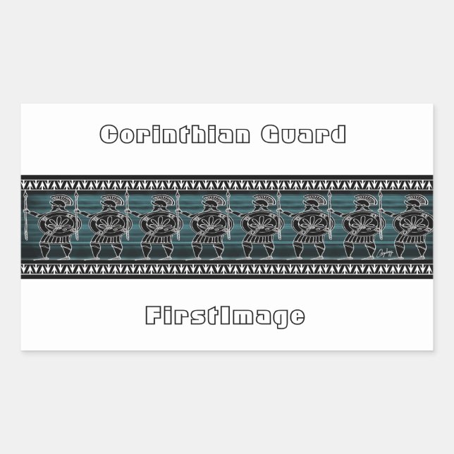 Sticker Rectangulaire Grec Black (Devant)
