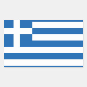 Sticker Rectangulaire Grèce Drapeau Stickers*   Ε λ λ ά δ η Σ α