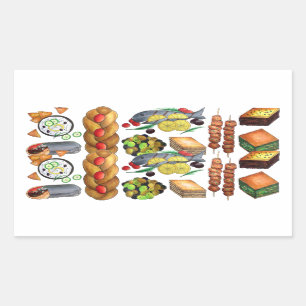 Sticker Rectangulaire Grèce Méditerranéenne Restauration grecque