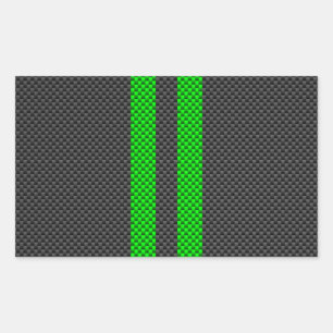 Sticker Rectangulaire Grilles de course de type fibre de carbone vert