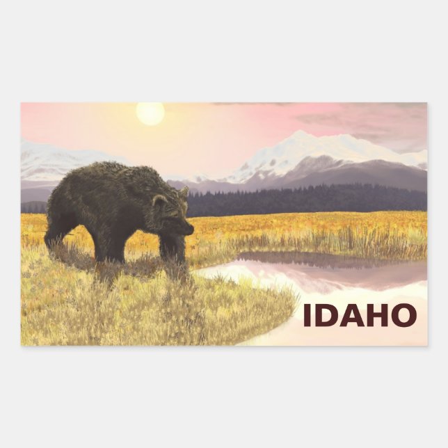 Sticker Rectangulaire Grizzly Pond (Devant)