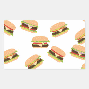 Sticker Rectangulaire Gros hamburger