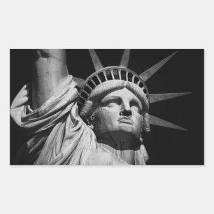 Sticker Rectangulaire Gros plan Statue blanche noire de la Liberté New Y