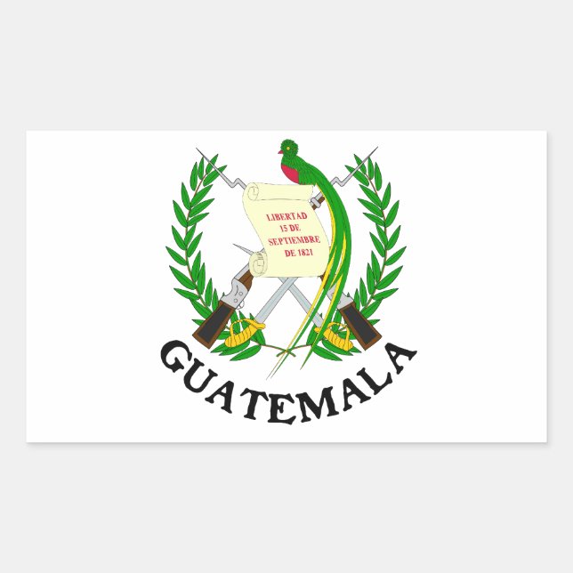 Sticker Rectangulaire GUATEMALA - emblème/drapeau/armoiries/symbole (Devant)