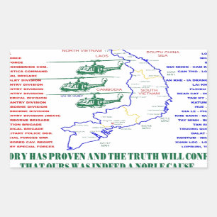 STICKER RECTANGULAIRE GUERRE DE VIETNAM. VÉTÉRAN AMÉRICAIN D'ARMÉE